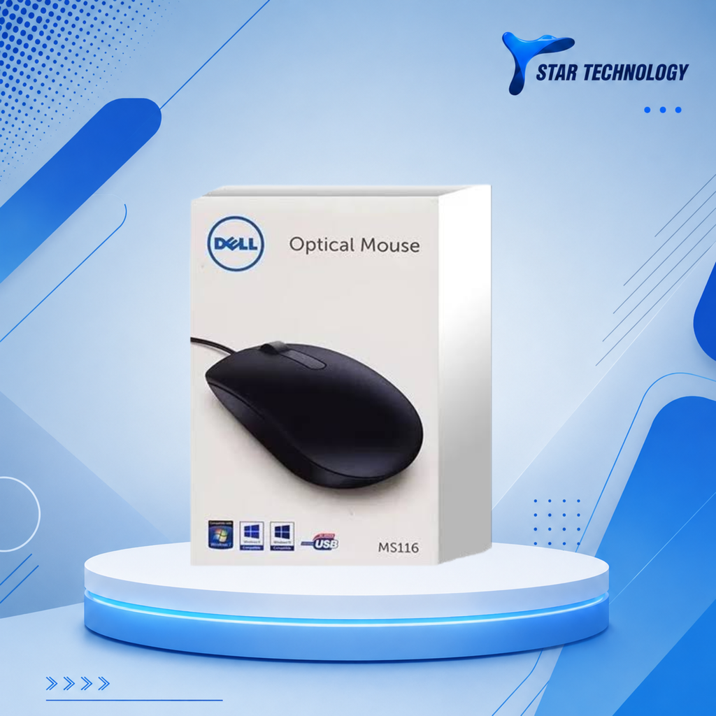 Dell MS116 • Optical USB Wired Mouse – Brand New